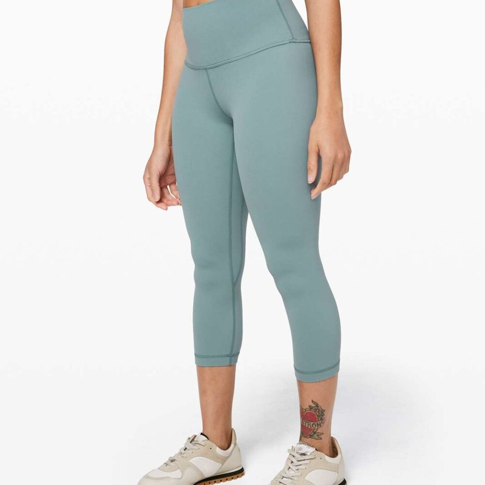 Lululemon Align Crop *21" Aquatic Green leggings size 4